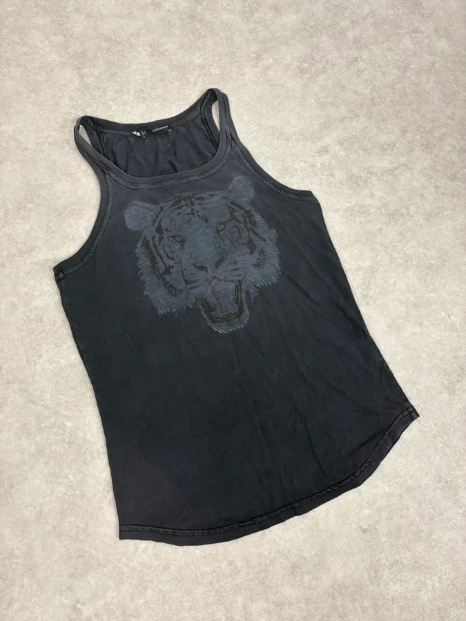 SS2012 Dsquared2 Black Faded Tiger Tank Top EwbDwFq 3