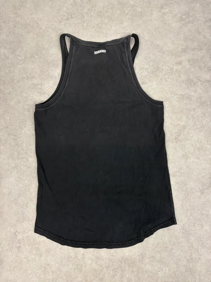 SS2012 Dsquared2 Black Faded Tiger Tank Top EwbDwFq 5