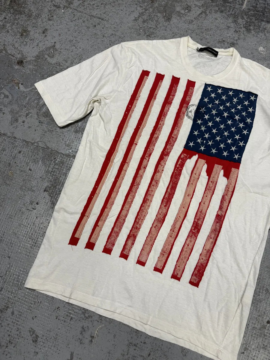 SS2012 Dsquared2 USA Flag White T-Shirt aHqSHBY 2
