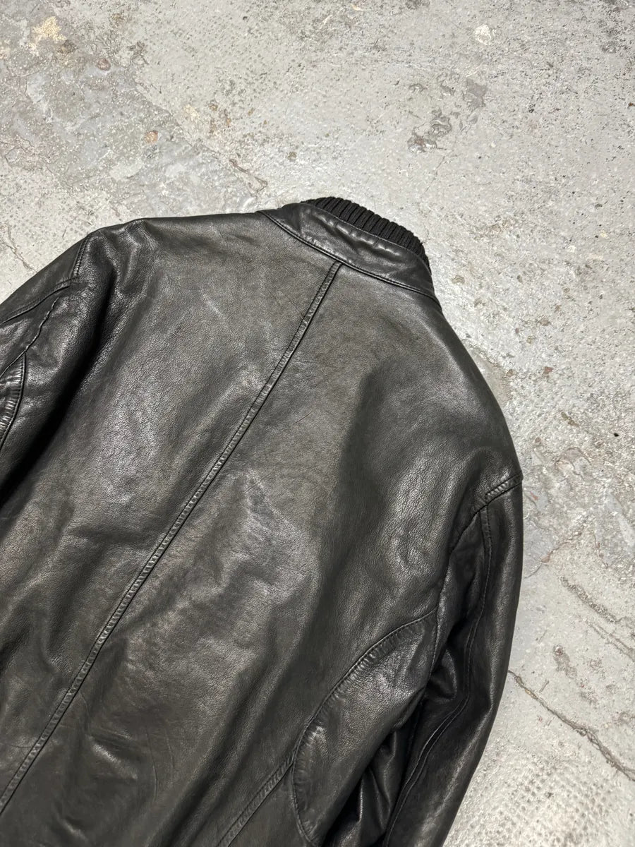 SS2012 Emporio Armani Black Biker Leather Jacket nwtFlgf 5