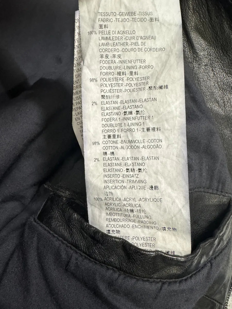 SS2012 Emporio Armani Black Biker Leather Jacket nwtFlgf 7