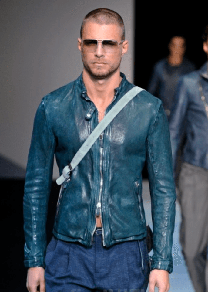 SS2012 Emporio Armani Black Biker Leather Jacket zSvAuDQ 1