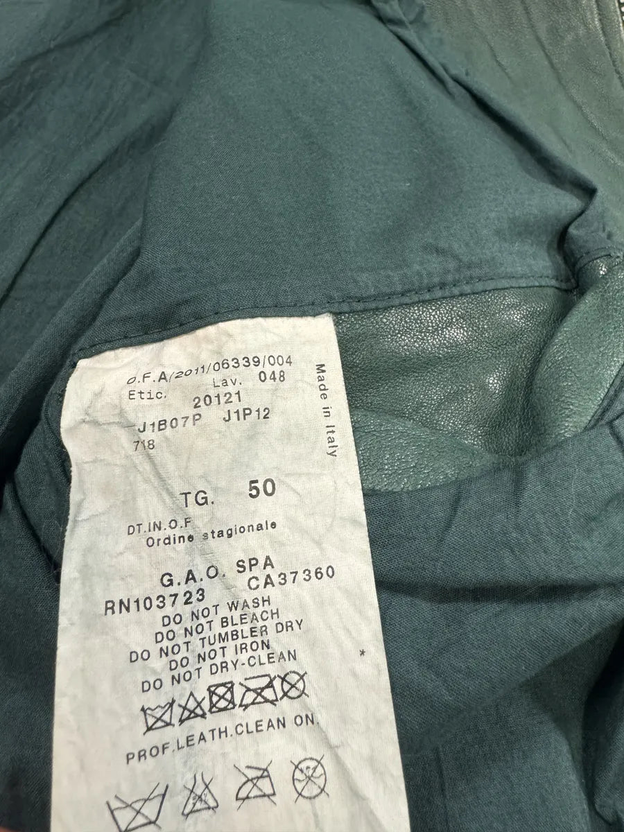 SS2012 Emporio Armani Pure Raw Green Leather Jacket (M) 10