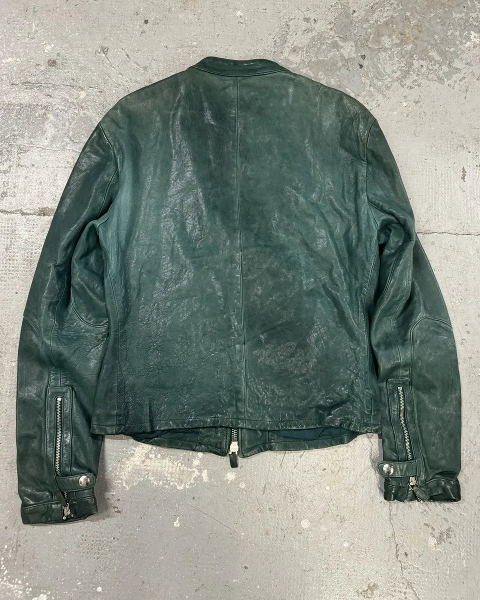 SS2012 Emporio Armani Pure Raw Green Leather Jacket (M) 2