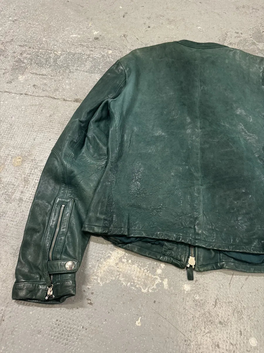 SS2012 Emporio Armani Pure Raw Green Leather Jacket (M) 5