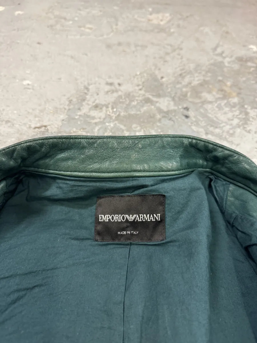 SS2012 Emporio Armani Pure Raw Green Leather Jacket (M) 9