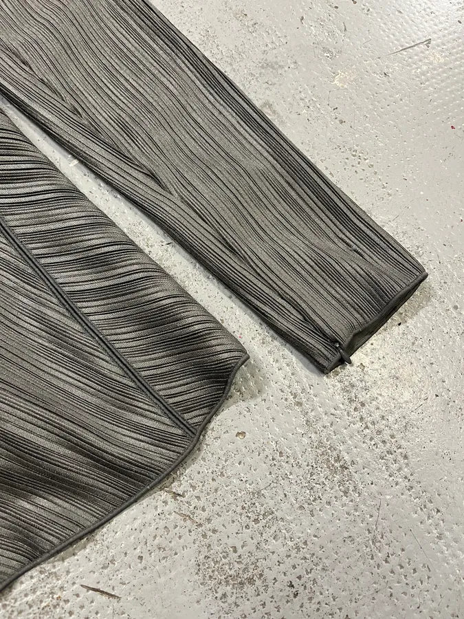 SS2012 Giorgio Armani Pleated Striped Grey Jacket fAUmhlA 6