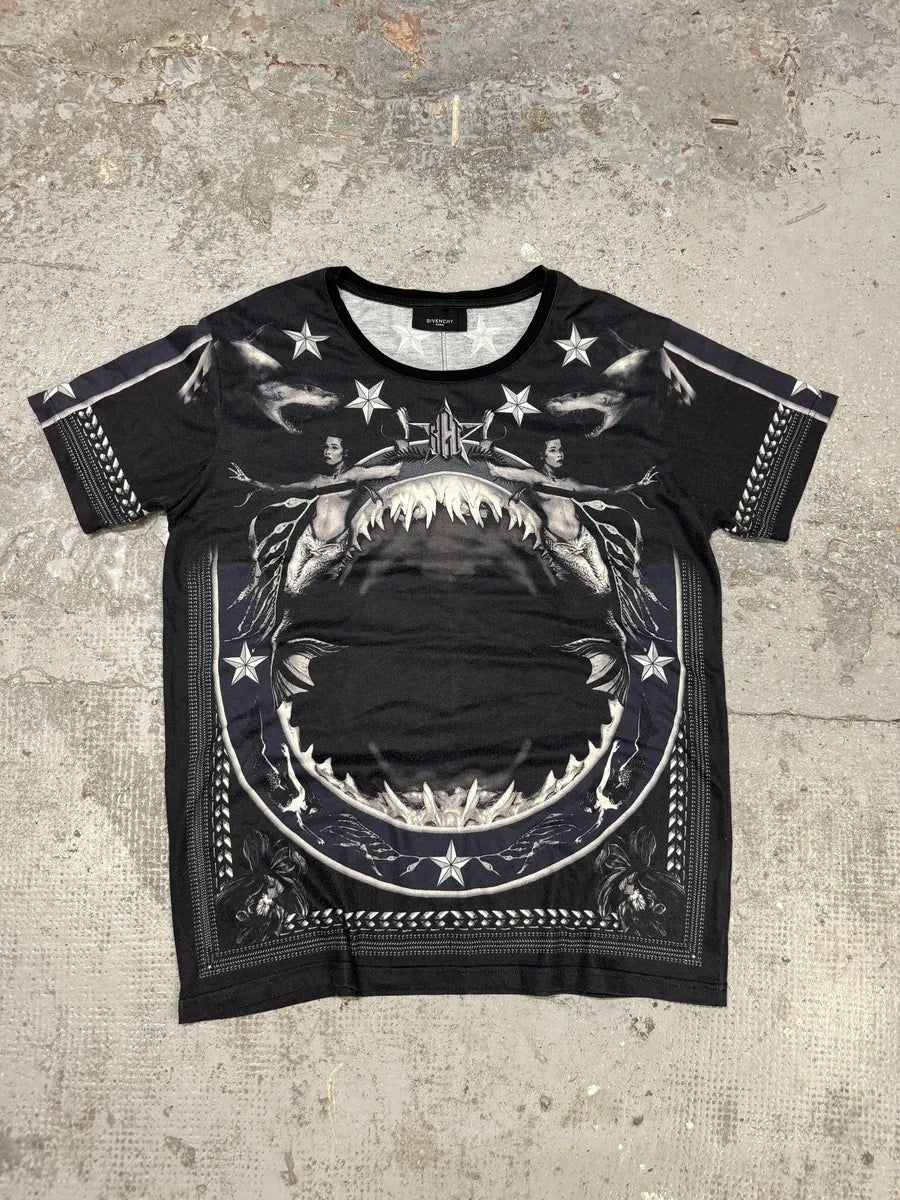 SS2012 Givenchy Black Jaw Shark Tee-Shirt by Riccardo Tisci CqjCpII 0