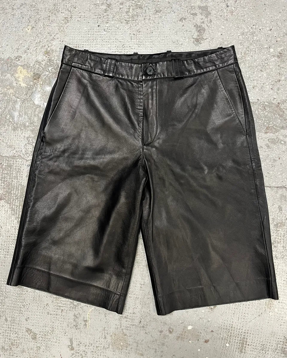 SS2012 Givenchy Black Leather Shorts by Riccardo Tisci (M) KwzsUNC 0