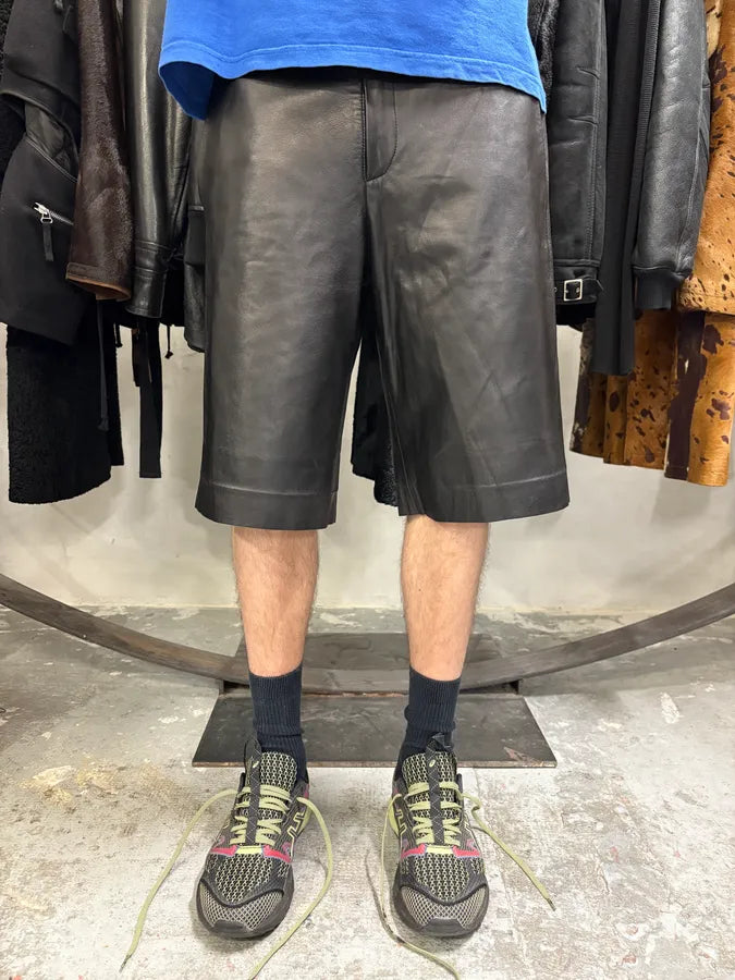 SS2012 Givenchy Black Leather Shorts by Riccardo Tisci (M) KwzsUNC 1
