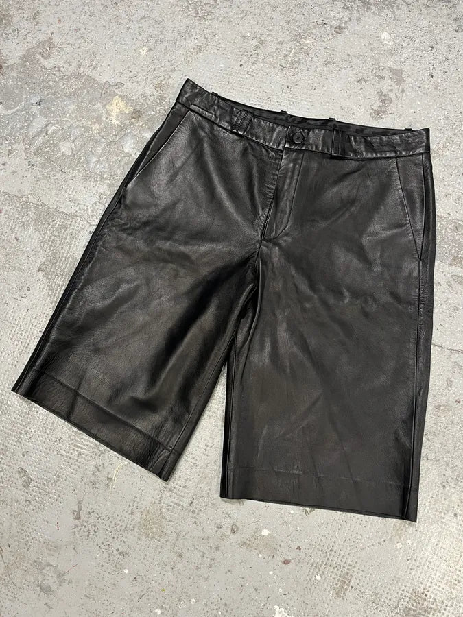 SS2012 Givenchy Black Leather Shorts by Riccardo Tisci (M) KwzsUNC 3