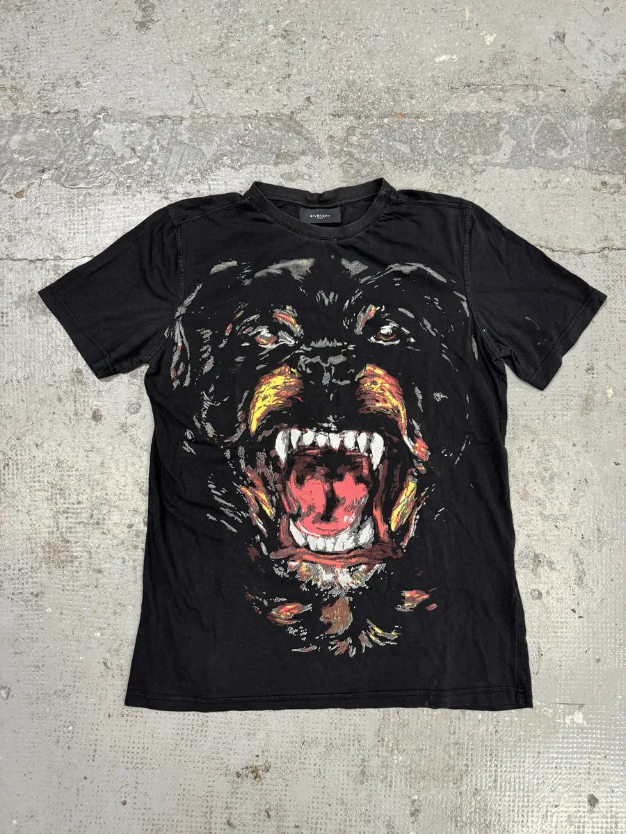 SS2012 Givenchy Black Rottweiler Dog Face T-Shirt by Riccardo Tisci JMFfkwq 0