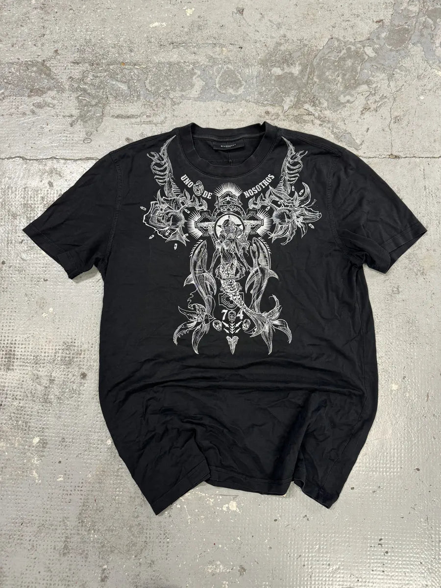 SS2012 Givenchy Mermaid & Sharks Black T-Shirt by Riccardo Tisci ZTvVWFY 0