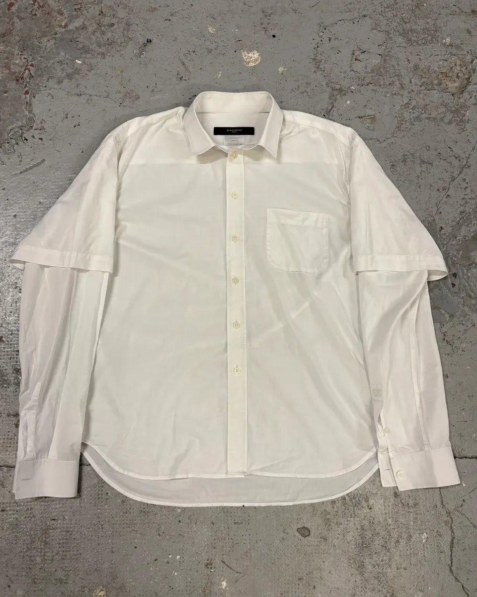 SS2012 Givenchy White Double Layered Shirt (M/L) uZfcXPR 0