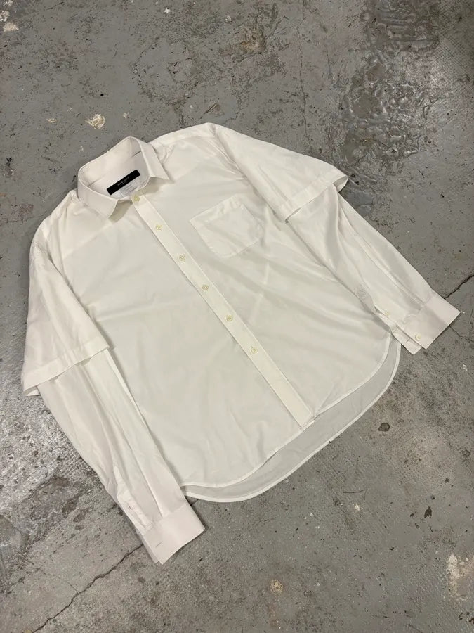 SS2012 Givenchy White Double Layered Shirt (M/L) uZfcXPR 3