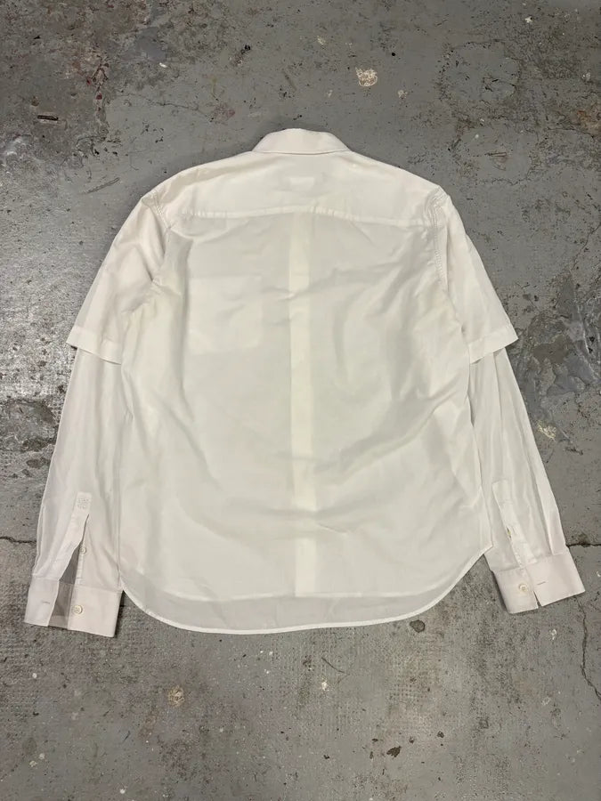 SS2012 Givenchy White Double Layered Shirt (M/L) uZfcXPR 5
