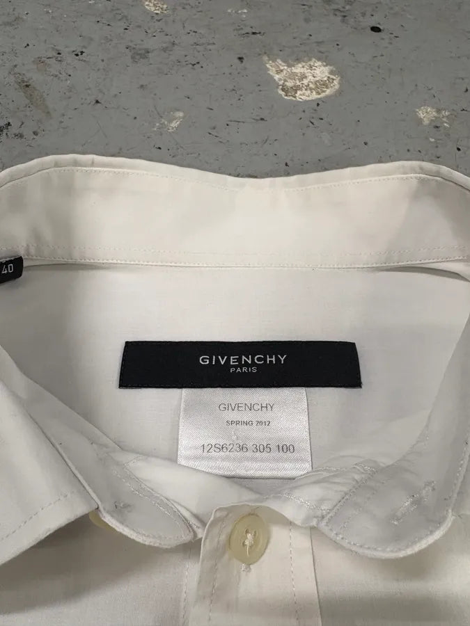 SS2012 Givenchy White Double Layered Shirt (M/L) uZfcXPR 8
