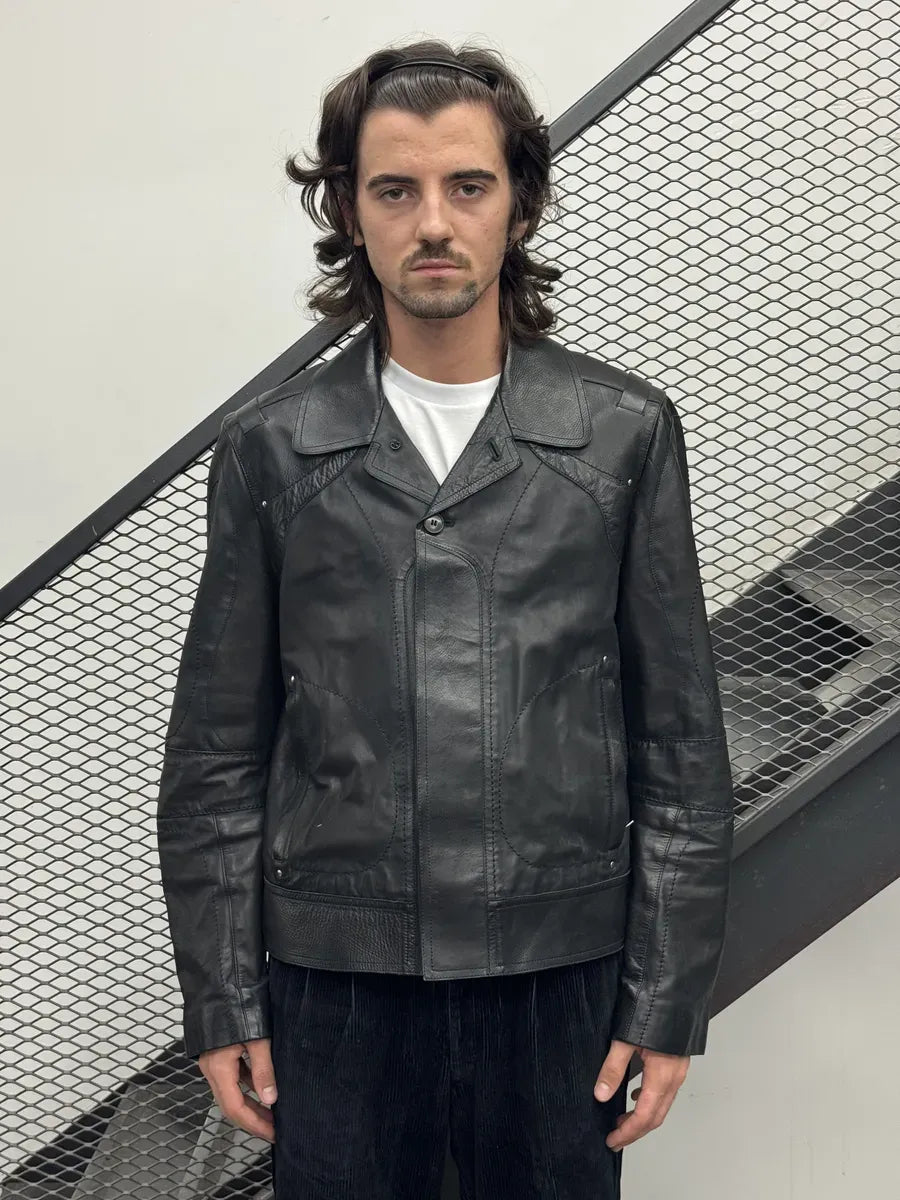 SS2012 Gucci Black Leather Premium Buckle Jacket by Frida Giannini mKzESqj 2