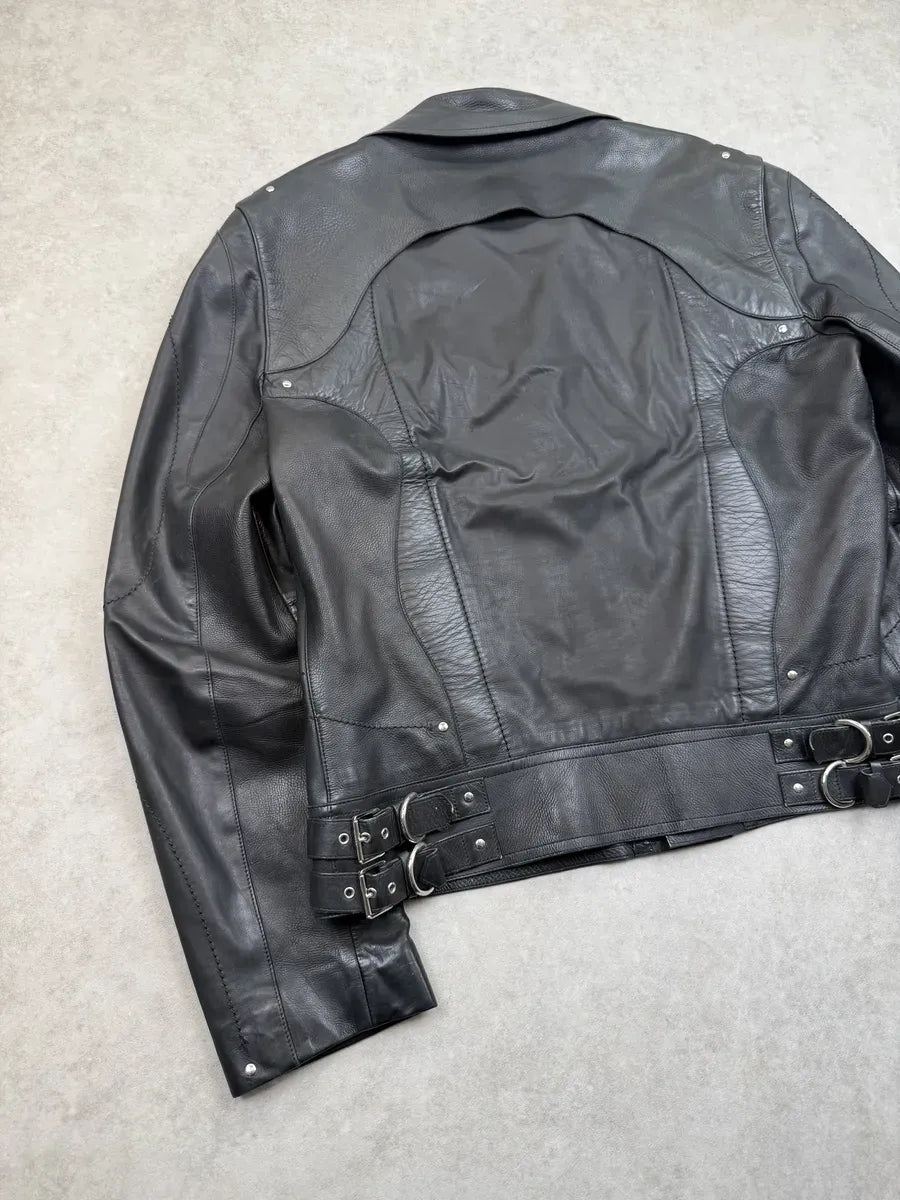SS2012 Gucci Black Leather Premium Buckle Jacket by Frida Giannini mKzESqj 6