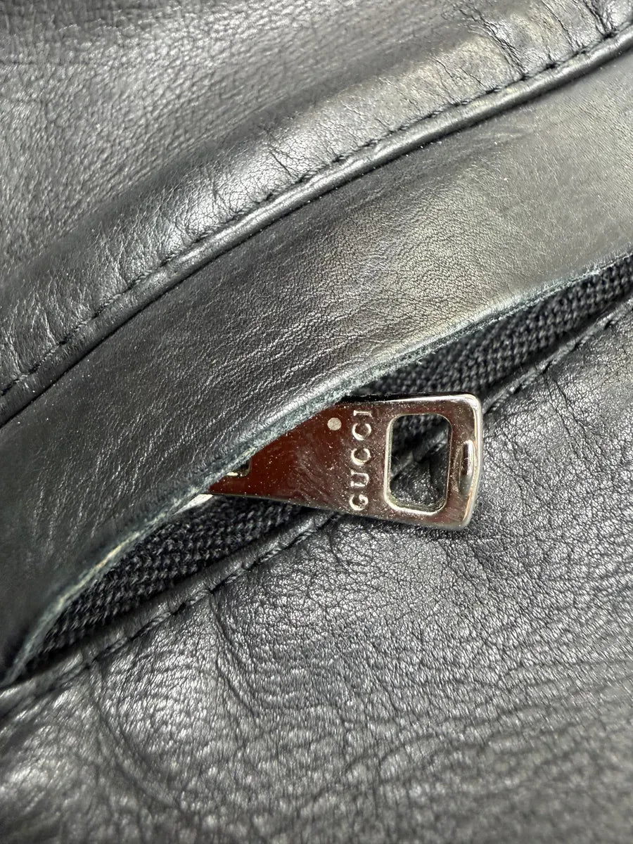 SS2012 Gucci Black Leather Premium Buckle Jacket by Frida Giannini mKzESqj 9