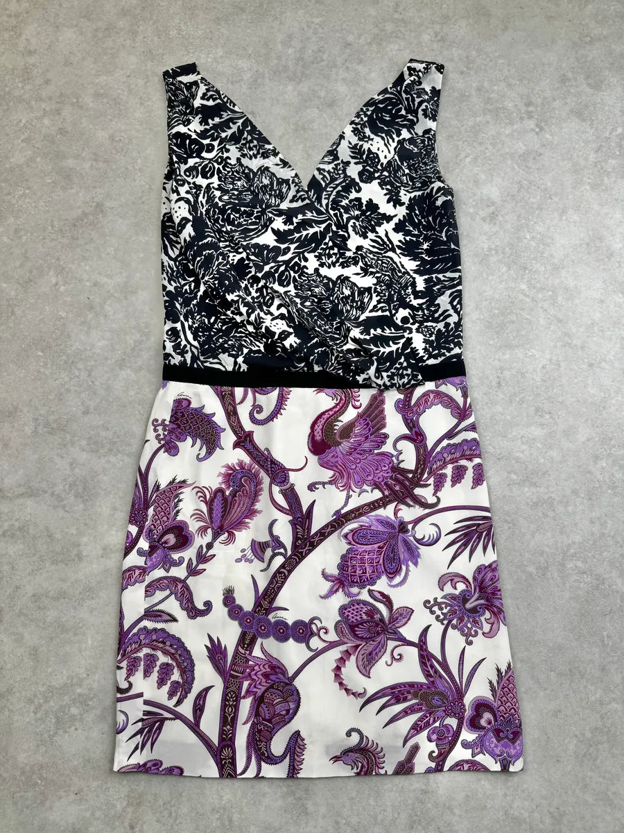 SS2012 Gucci Purple Hybrid Flowers & Birds Pattern Dress by Frida Giannini SqJDZiN 0