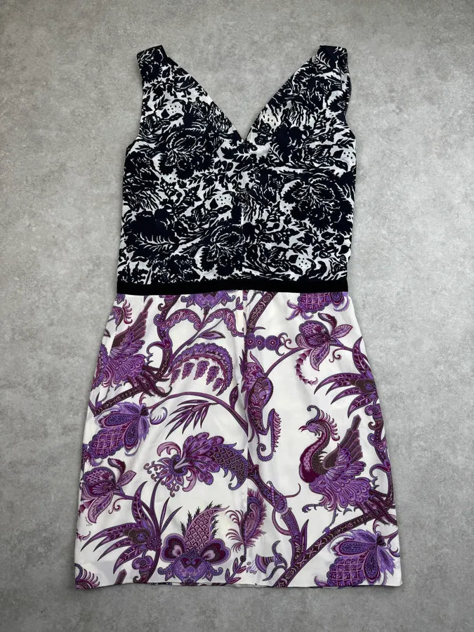 SS2012 Gucci Purple Hybrid Flowers & Birds Pattern Dress by Frida Giannini SqJDZiN 1
