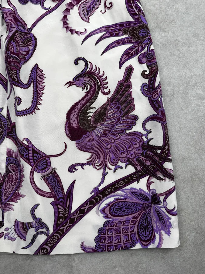 SS2012 Gucci Purple Hybrid Flowers & Birds Pattern Dress by Frida Giannini SqJDZiN 10