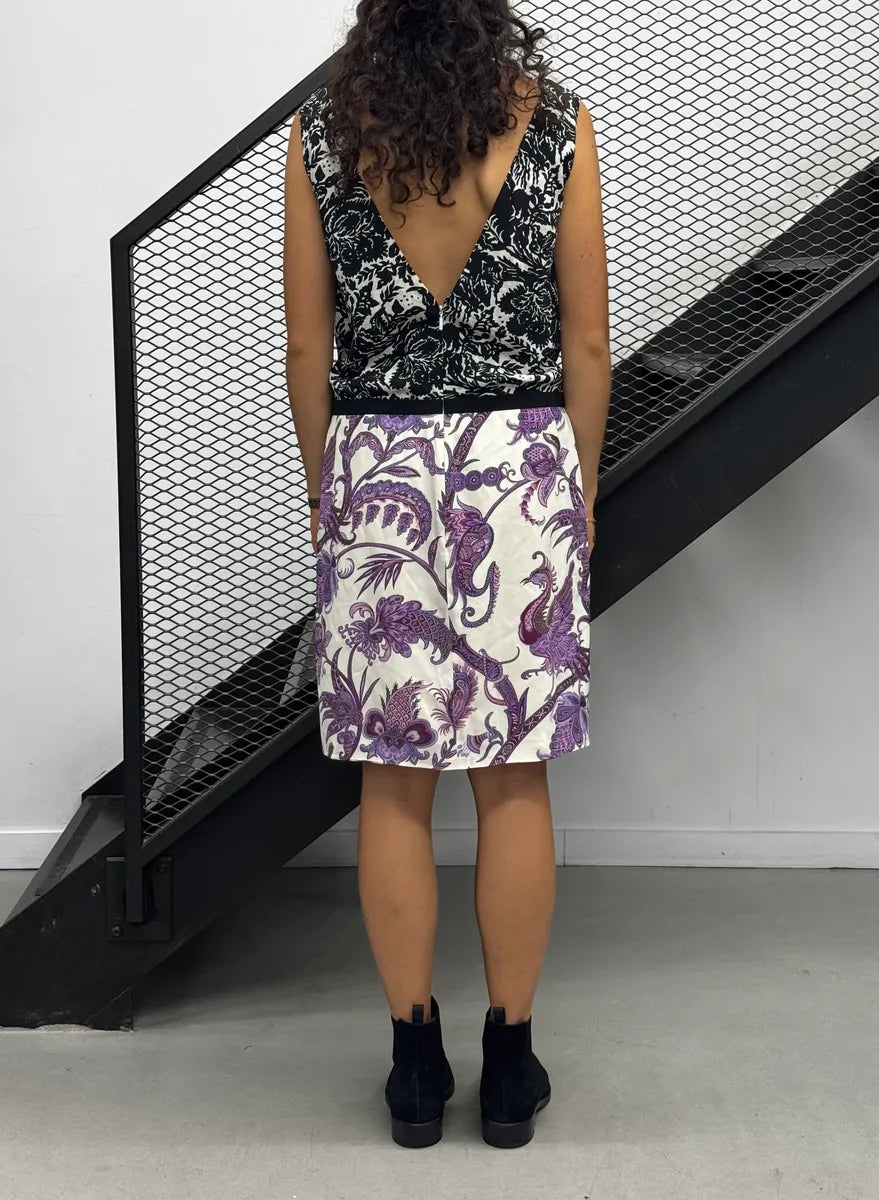 SS2012 Gucci Purple Hybrid Flowers & Birds Pattern Dress by Frida Giannini SqJDZiN 3