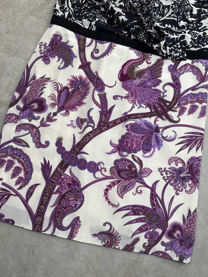 SS2012 Gucci Purple Hybrid Flowers & Birds Pattern Dress by Frida Giannini SqJDZiN 7