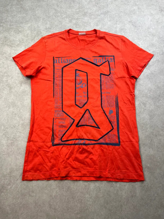 SS2012 John Galliano Embroidered Logo Red T-Shirt nkzcBma 0