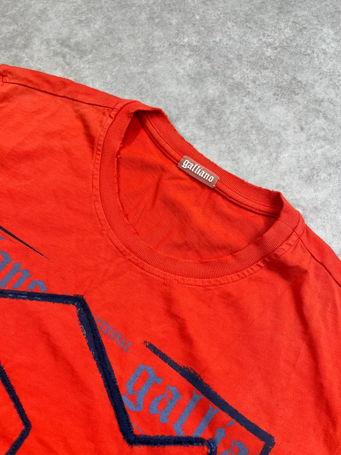 SS2012 John Galliano Embroidered Logo Red T-Shirt nkzcBma 3