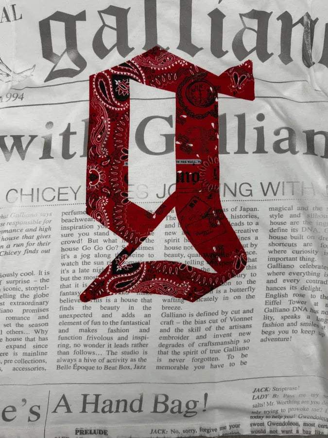 SS2012 John Galliano White Newspaper G Print T-Shirt cqUlagk 6