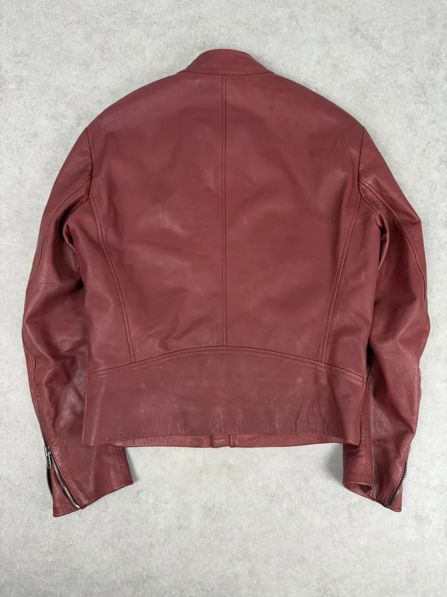SS2012 Maison Margiela 5 Zip Red Leather Jacket syEjcph 1