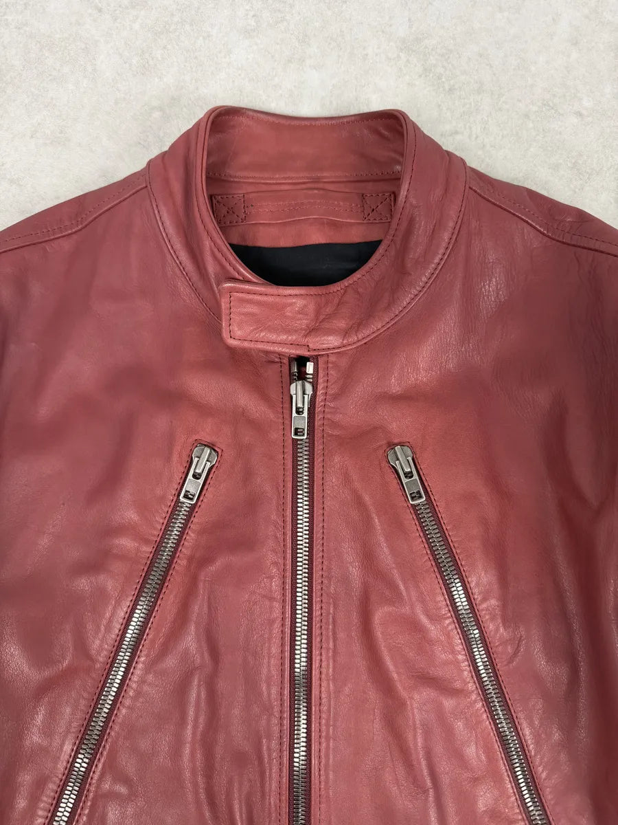 SS2012 Maison Margiela 5 Zip Red Leather Jacket syEjcph 10