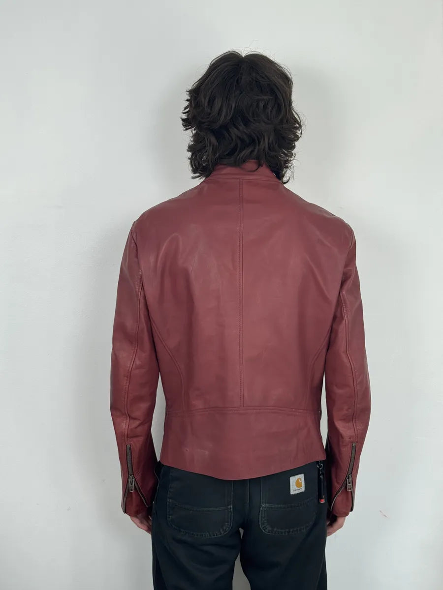 SS2012 Maison Margiela 5 Zip Red Leather Jacket syEjcph 3