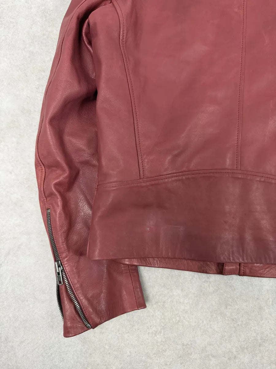 SS2012 Maison Margiela 5 Zip Red Leather Jacket syEjcph 8