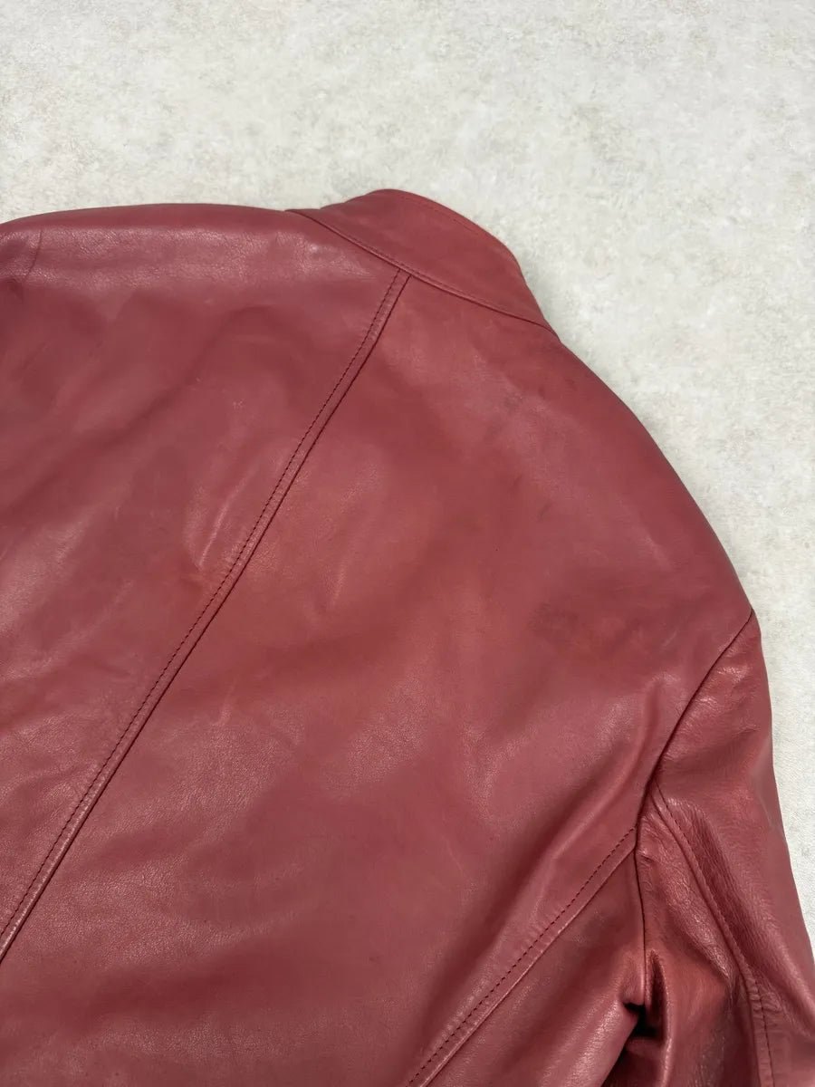 SS2012 Maison Margiela 5 Zip Red Leather Jacket syEjcph 9