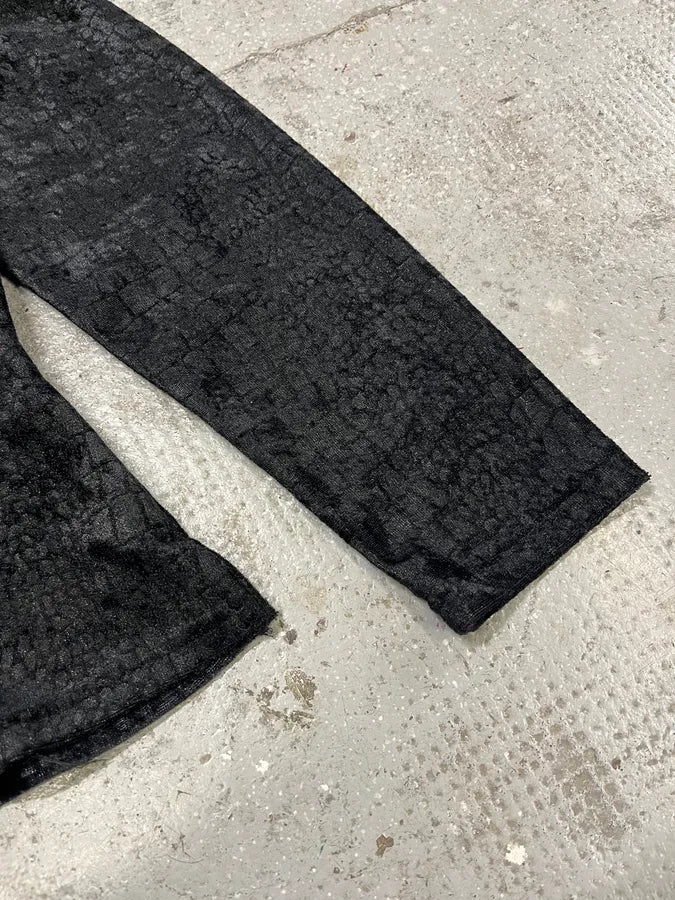 SS2012 Maison Margiela MM6 Black Crocodile Effect Obscure Shirt (M) WWCHGuj 4