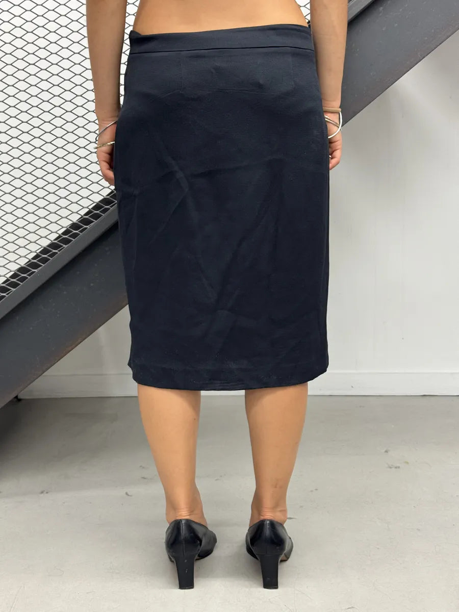 SS2012 Maison Margiela Navy Wool Knee-Length Skirt GpOKEyj 2