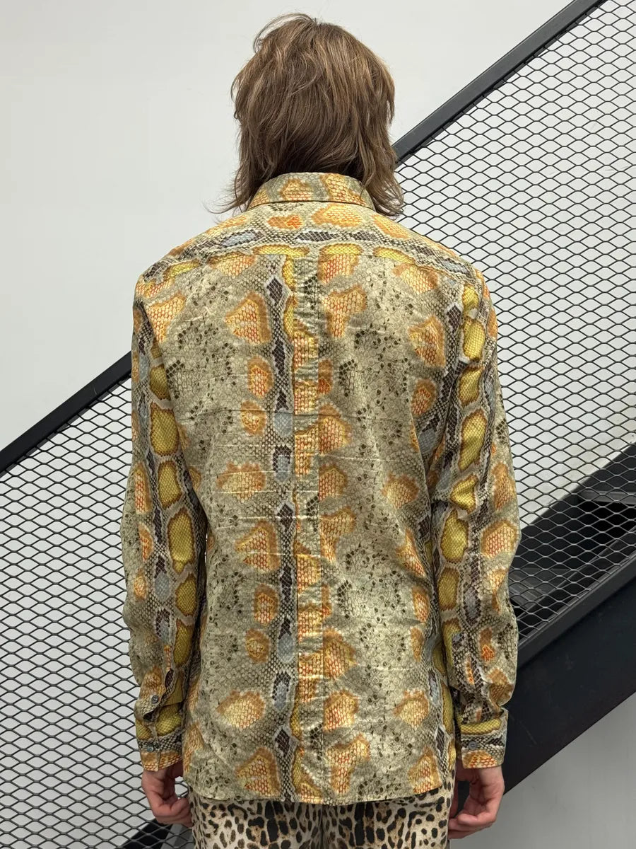 SS2012 John Galliano Python Effect Yellow Shirt ysLGVdw 2