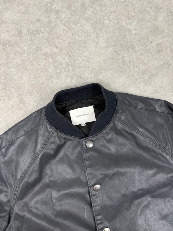 SS2012 Pierre Balmain Black Zip Pocket Bomber Jacket ltvGykB 3