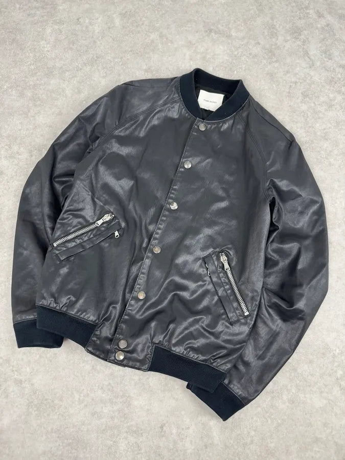 SS2012 Pierre Balmain Black Zip Pocket Bomber Jacket ltvGykB 4