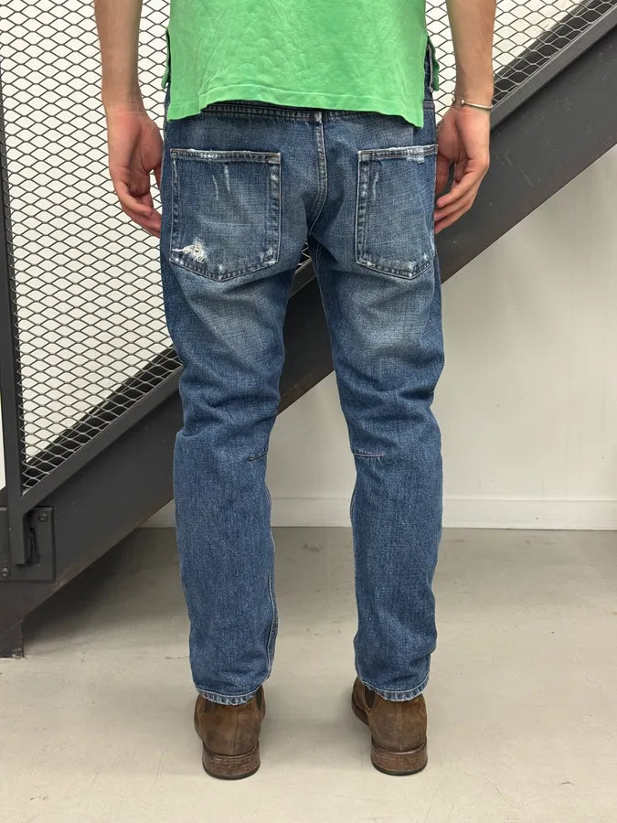 SS2012 Pierre Balmain Blue Denim Distressed Jeans gpijWfr 3