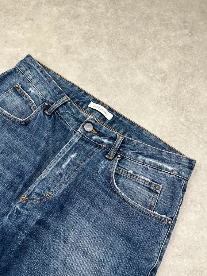 SS2012 Pierre Balmain Blue Denim Distressed Jeans gpijWfr 4