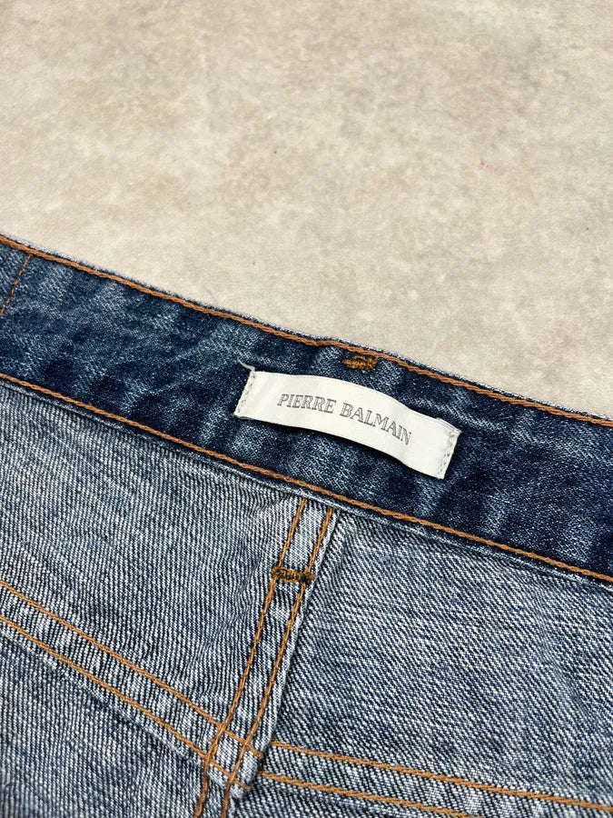 SS2012 Pierre Balmain Blue Denim Distressed Jeans gpijWfr 9