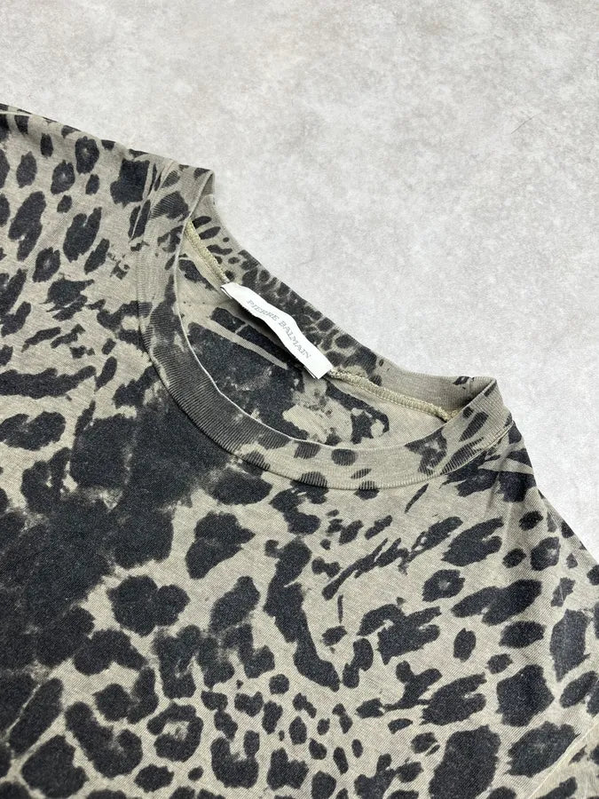 SS2012 Pierre Balmain Leopard Grey T-Shirt  eCmRcJh 5