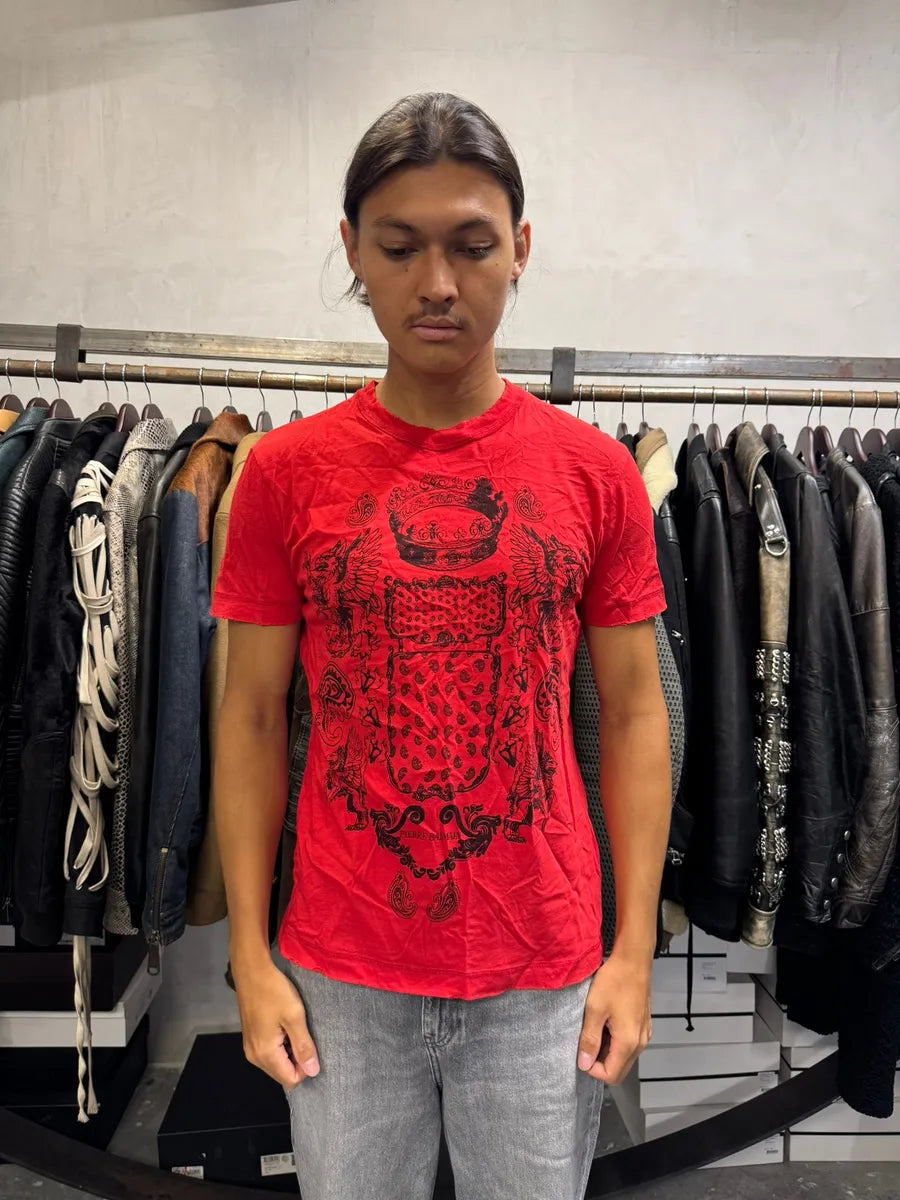 SS2012 Pierre Balmain Red & Black Contemporary King T-Shirt CYJDfoT 1