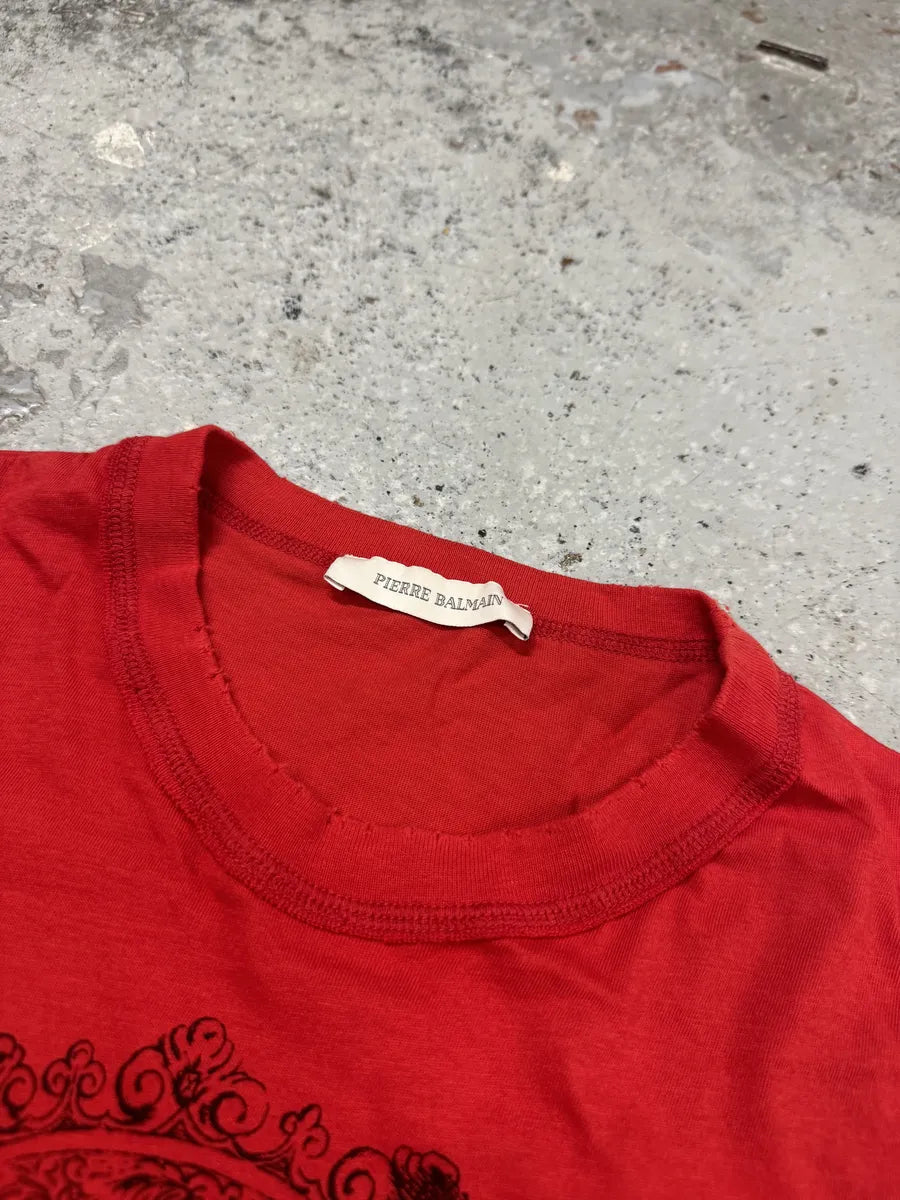 SS2012 Pierre Balmain Red & Black Contemporary King T-Shirt CYJDfoT 4