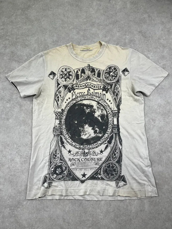 SS2012 Pierre Balmain Rock Cathedral Grey T-Shirt qaxQERZ 0