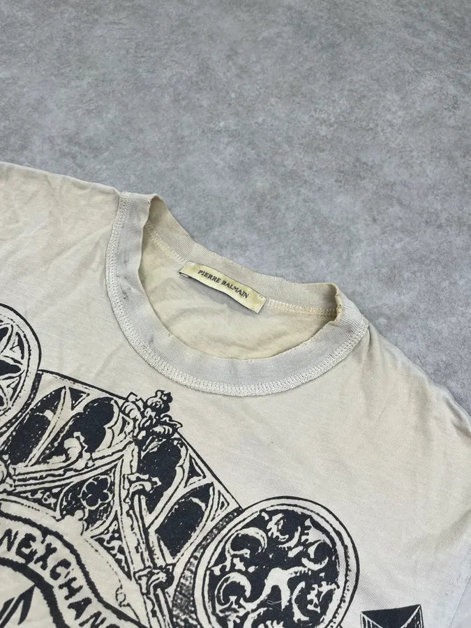 SS2012 Pierre Balmain Rock Cathedral Grey T-Shirt qaxQERZ 3